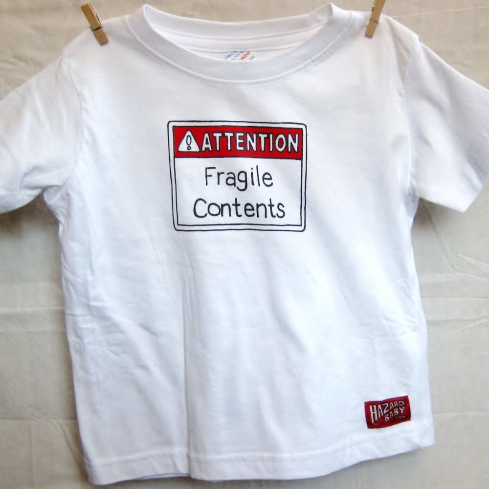 Hazard Baby Graphic Toddler Tshirt. Short Sleeved